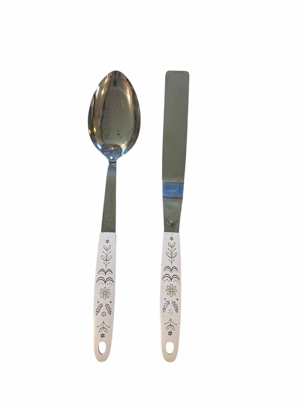 Vintage Ekco Flint Arrowhead Harvest Wheat Serving Spoon Spreader Set